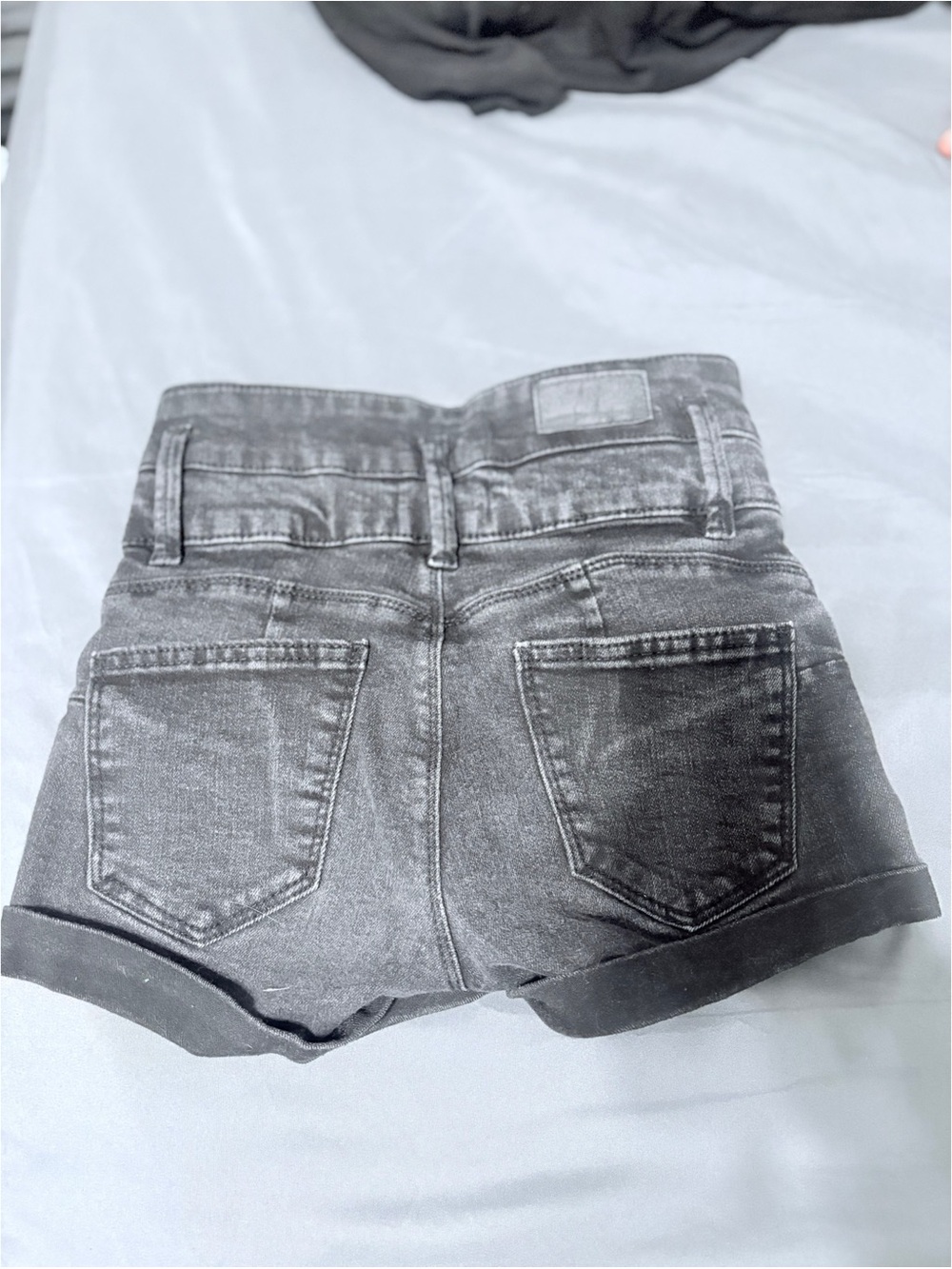 Bluenotes High-Waist Black Denim Button-Front Shorts - Picture 2 of 3